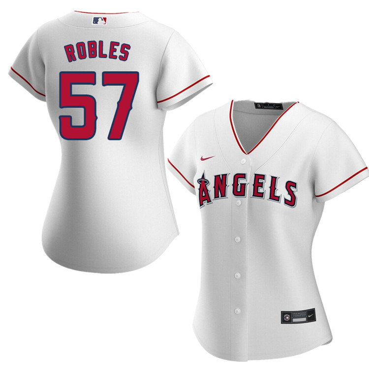 Nike Women #57 Hansel Robles Los Angeles Angels Baseball Jerseys Sale-White